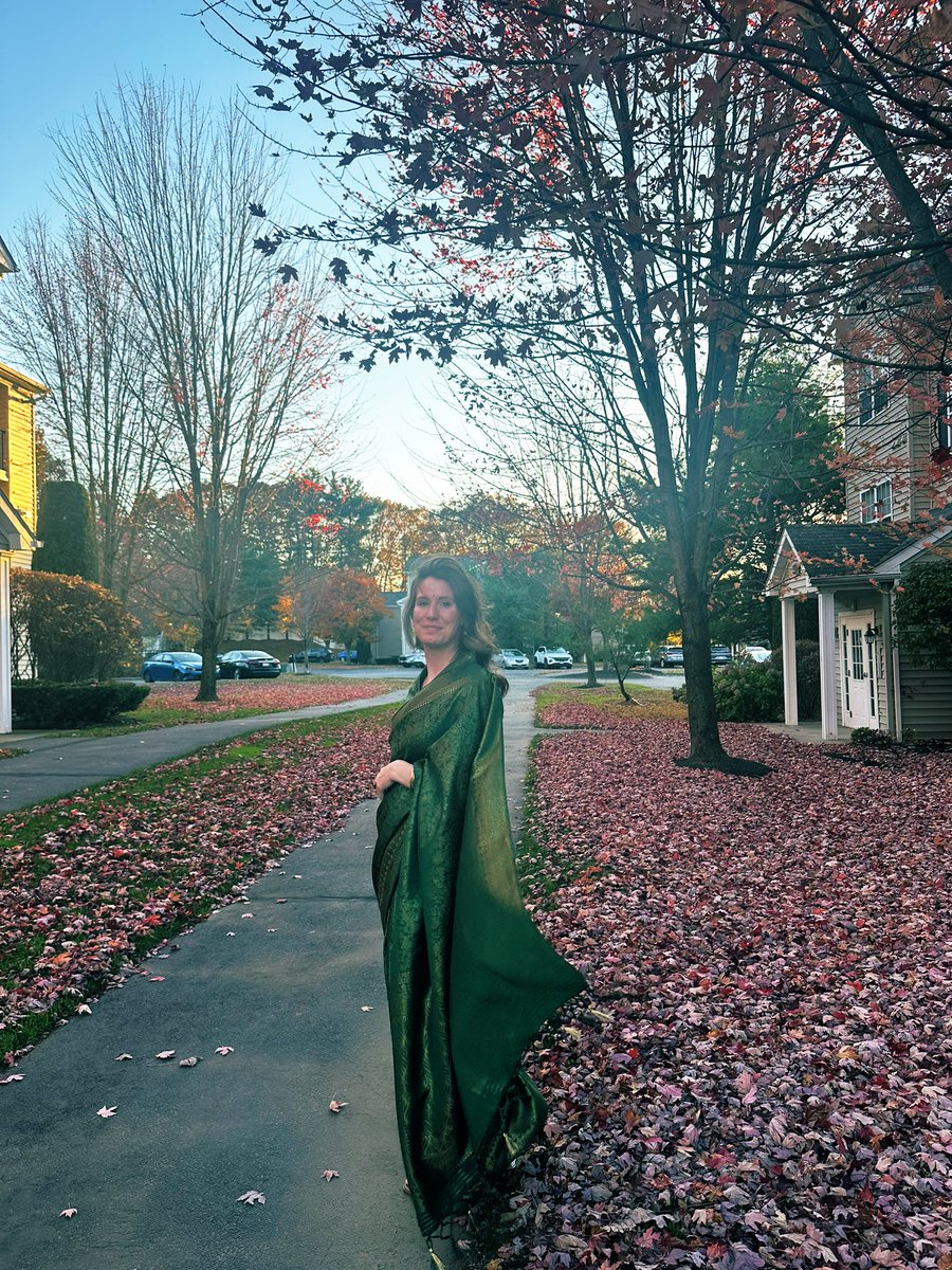 This weekends sarees 😍 purple for my friends Diwali party and green to temple 🪔