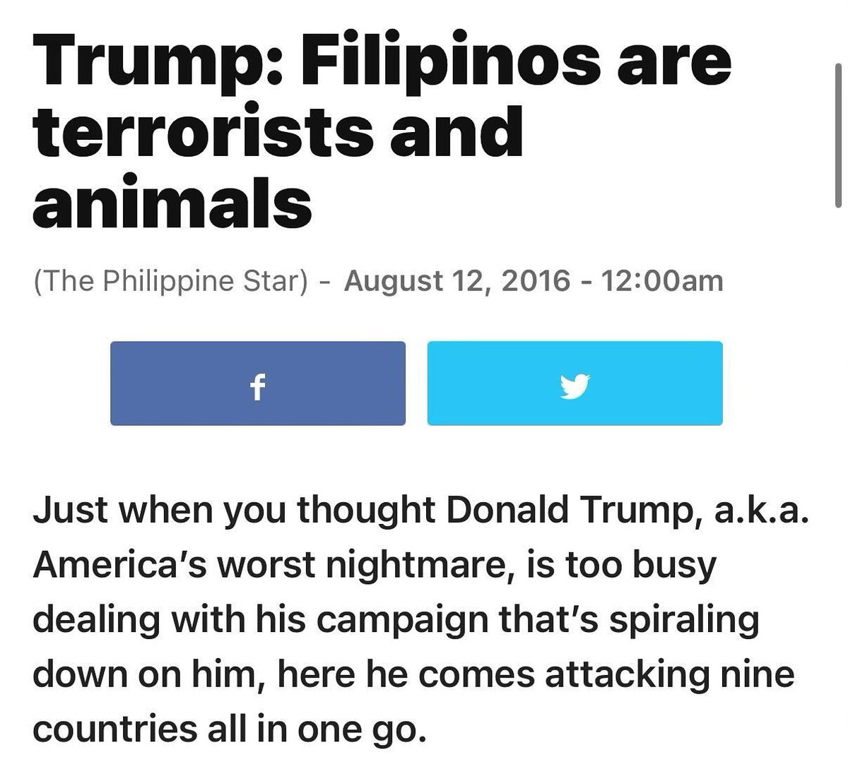 Trump loves to spew hate at islands with mostly nonwhite populations—believing we won’t fight back. If you trace your roots to Taiwan, Haiti, Puerto Rico or the Philippines: Let’s show this racist how wrong he is.

Vote. And consider giving: secure.kamalaharris.com/a/aapi-hvf?att…