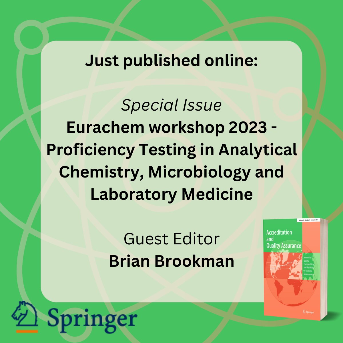 Springer Chemistry (@springer_chem) on Twitter photo Just published: selected contributions from the 10th <a href="/EurachemEvents/">Eurachem Events</a> workshop on proficiency testing (PT) and external quality assessment (EQA) in analytical #chemistry, #microbiology and #laboratory medicine.
link.springer.com/journal/769/vo… Just published: selected contributions from the 10th <a href="/EurachemEvents/">Eurachem Events</a> workshop on proficiency testing (PT) and external quality assessment (EQA) in analytical #chemistry, #microbiology and #laboratory medicine.
link.springer.com/journal/769/vo…