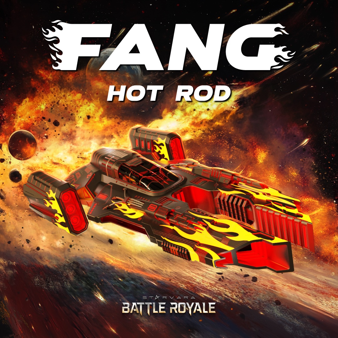Ready to race through the galaxy? 🚀🔥
 The Fang spaceship’s Hot Rod skin is here to bring the heat! 
Classic style meets unmatched power—strap in and let’s take off in style.

#Starvara #HotRodFang #GameOn