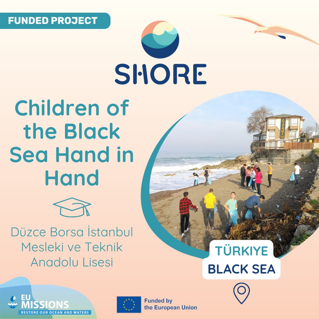 shore_community's tweet photo. ✨ First up in the SHORE school series!

The #BlueProject “Children of the Black Sea Hand in Hand” created by Düzce Borsa İstanbul Mesleki ve Teknik Anadolu Lisesi in #Türkiye will tackle the important issue of marine pollution in the #BlackSea🌊

#SHORECommunity https://t.co/zlLyxK0pZK
