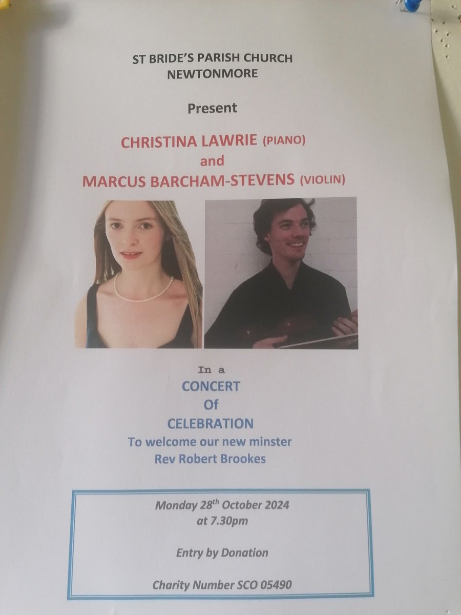 Marcus Barcham Stevens and I are playing music by Beethoven, Franck, Mel Bonis &amp; Saint-Saens in Newtonmore this evening. It has been a joy to see the autumn colours in beautiful Strathspey today.