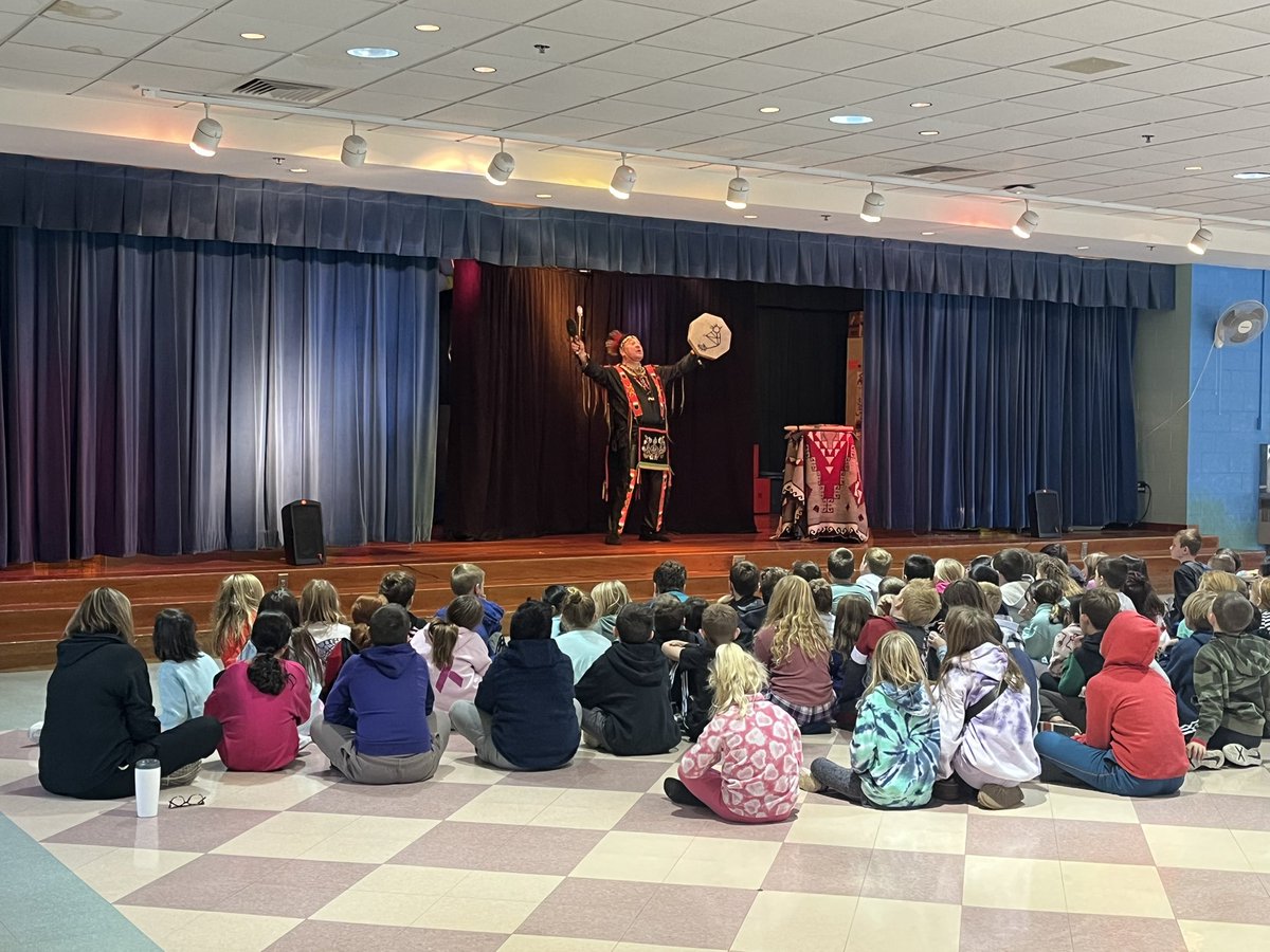 Grade 3 Sharks enjoying this morning’s Enrichment Program. Students listened to stories unique to Native America, Leland Walker - Walker Between Worlds.