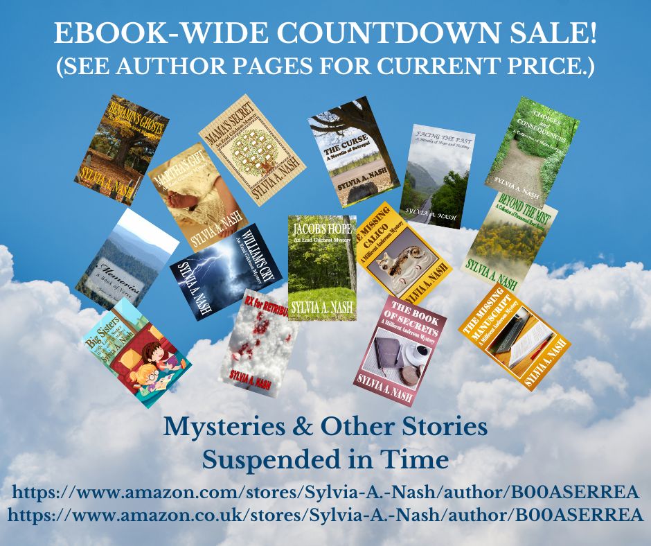 My eBook-wide countdown sale continues with increment #2 today &amp; tomorrow! Most books are $1.99 (Amazon.com) &amp; £1.99 (Amazon.co.uk). See details for each eBook on author pages. (Confirm prices.)
amazon.com/stores/Sylvia-…
amazon.co.uk/stores/Sylvia-…