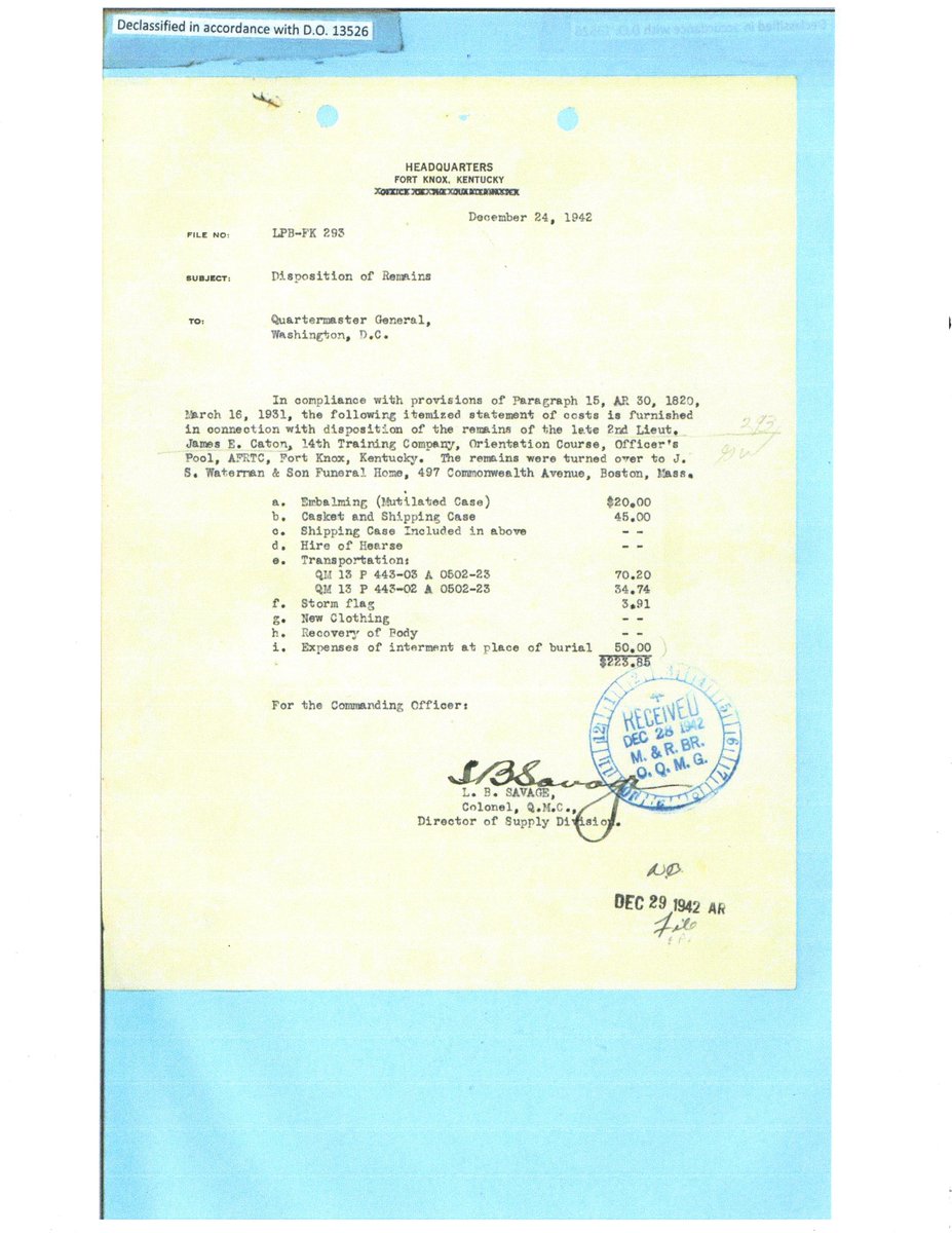 WW2Researcher's tweet image. 2nd Lieutenant James E. Caton, of Newton, Massachusetts, and the 14 Training Company, was killed in a tank accident at Fort Knox, Kentucky, on October 28, 1942, 82 years ago today. @WW2Researcher @natvetsmuseum