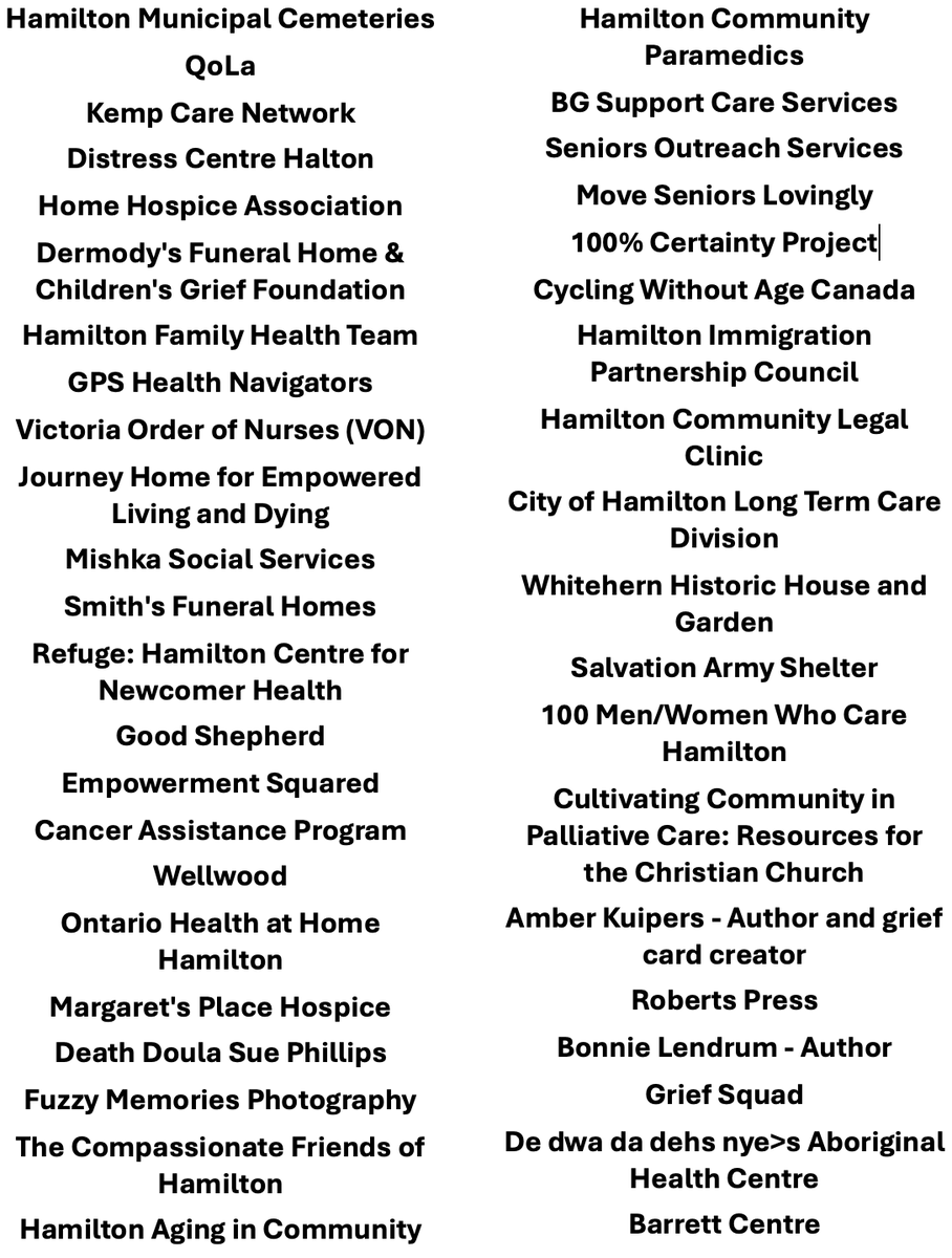 Please share! An incredible event, panel discussion (Anju Joshi, Katherine Kalinowski, Terri Bedminster, Joana Fezjaz) and diverse exhibitors to explore living well to the end in Hamilton. Everyone is welcome!