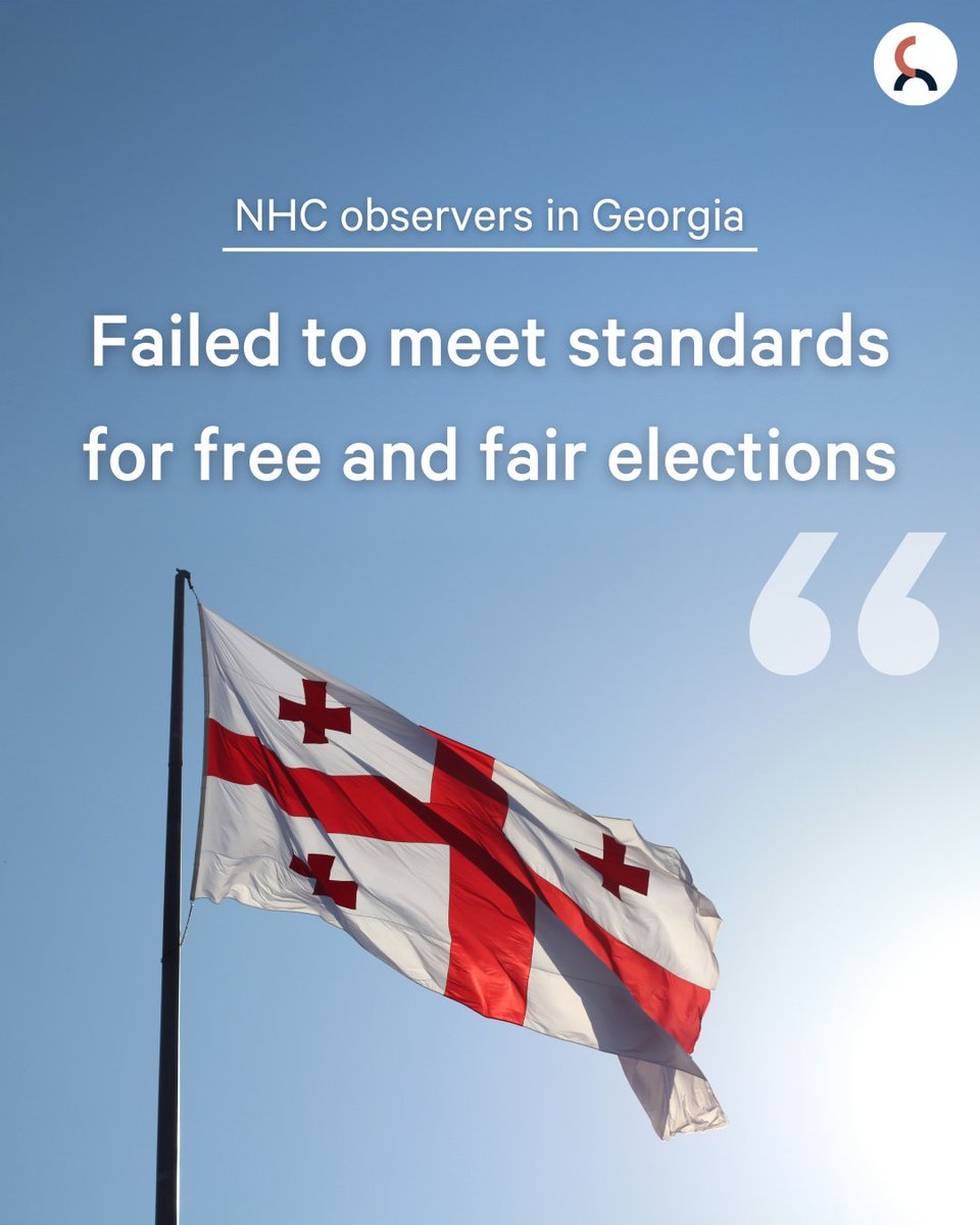 Norwegian Helsinki Committee (@nhc_no) on Twitter photo In areas visited by the NHC observers, the Parliamentary Elections in Georgia failed to meet fundamental standards for free and fair elections. In minority-populated areas voters were systematically pressured at the polling stations. <a href="/HRCGeorgia/">Human Rights Center</a> <a href="/AageB/">Aage Borchgrevink</a>
nhc.no/en/statement-o… In areas visited by the NHC observers, the Parliamentary Elections in Georgia failed to meet fundamental standards for free and fair elections. In minority-populated areas voters were systematically pressured at the polling stations. <a href="/HRCGeorgia/">Human Rights Center</a> <a href="/AageB/">Aage Borchgrevink</a>
nhc.no/en/statement-o…