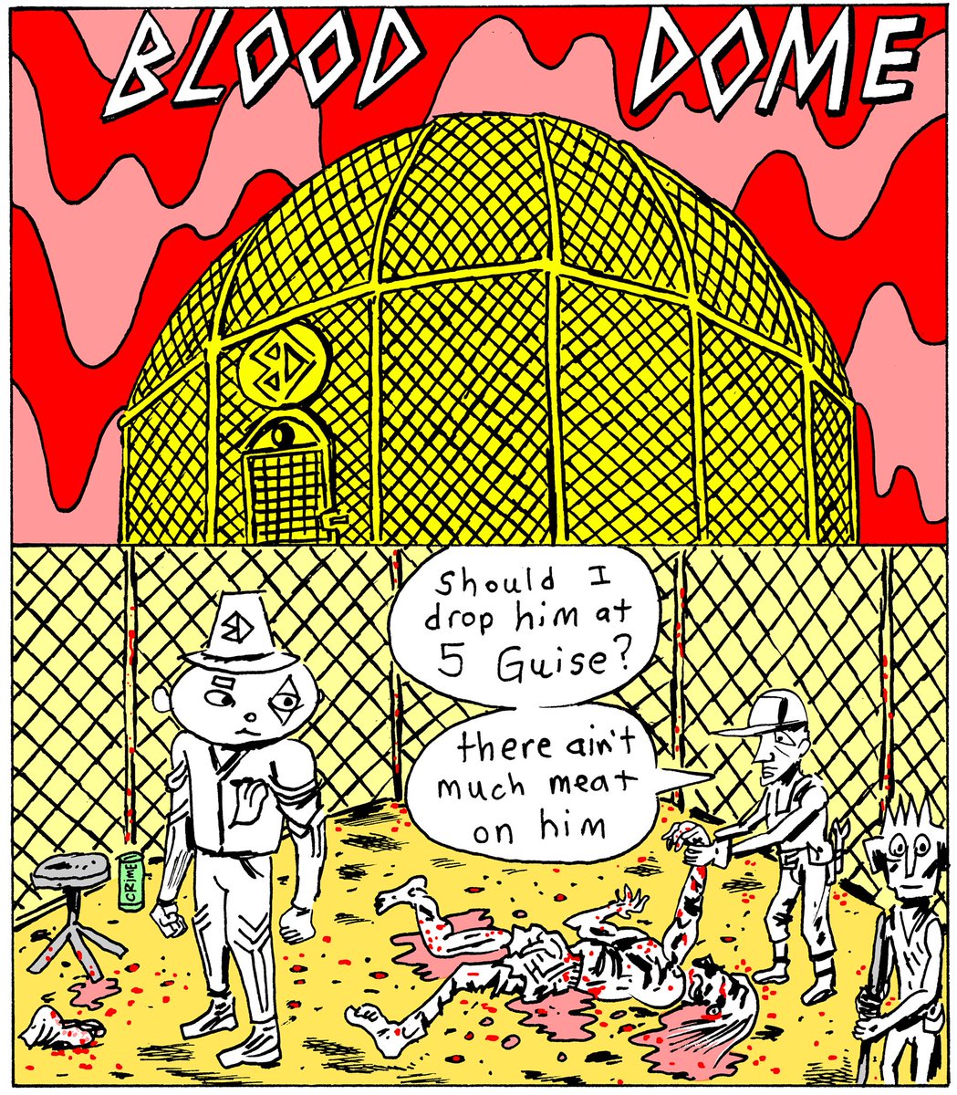 6 new pages in the Blood Dome arc of the Fm Shingle comic up on the Patreon , comics fall behind a 2$ a month paywall, full access to the growing Lightning Bolt and Black Pus archive starts at 5$ patreon.com/PSUEDONIMBUS?u…