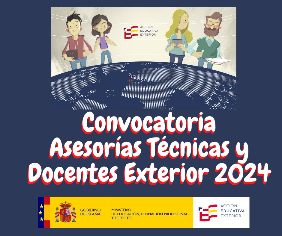 📣 Convocatoria para asesores y asesoras técnicas (15 plazas) y docentes en el exterior (134 plazas)
📅 Plazo hasta 20 de noviembre de 2024 a las 10 de la mañana.
🔗aee.educacionfpydeportes.gob.es/actualidad/not…
#ViveElExterior #AcciónEducativaExterior #Docentes
<a href="/educaciongob/">Ministerio de Educación, FP y Deportes</a>
