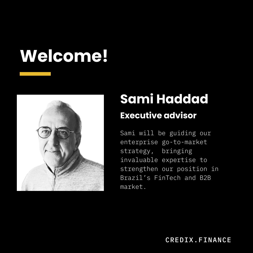 🚀 We’re thrilled to welcome Sami as executive advisor at Credix! As the global head of fintech at BEES, where he championed financial inclusion for 6M+ SMBs, Sami brings invaluable expertise in fintech, B2B marketplaces, and digital finance. Exciting times ahead!
