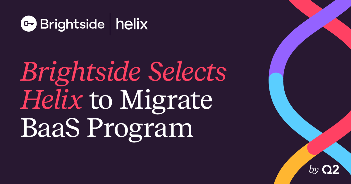 We're excited to announce our partnership with <a href="/Go_Brightside/">Brightside</a>! Brightside’s savings, checking and business operations accounts are now powered by Helix’s banking as a service (BaaS) solution.

Learn more in our latest press release. ➡️ bit.ly/3NJRzY6