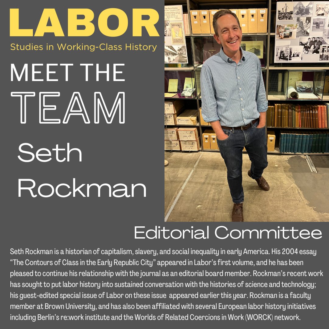 While we’re taking care of old business, we realized we never finished highlighting our new editorial team. So to wrap this up, here's member of the editorial committee: the illustrious Seth Rockman (<a href="/sethrockman/">Seth Rockman</a>)!
