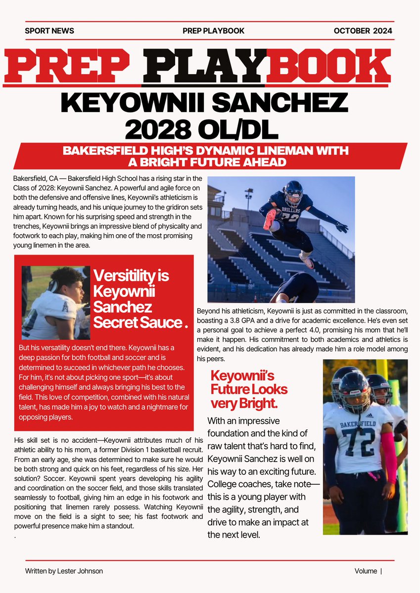 Prepplayb (@prepplaybcaaz) on Twitter photo Keyownii Sanchez Bakersfield Highās Dynamic Lineman with a Bright Future Ahead. <a href="/dthedeacon/">Dejon Jernagin</a>. Keyownii Sanchez Bakersfield Highās Dynamic Lineman with a Bright Future Ahead. <a href="/dthedeacon/">Dejon Jernagin</a>.