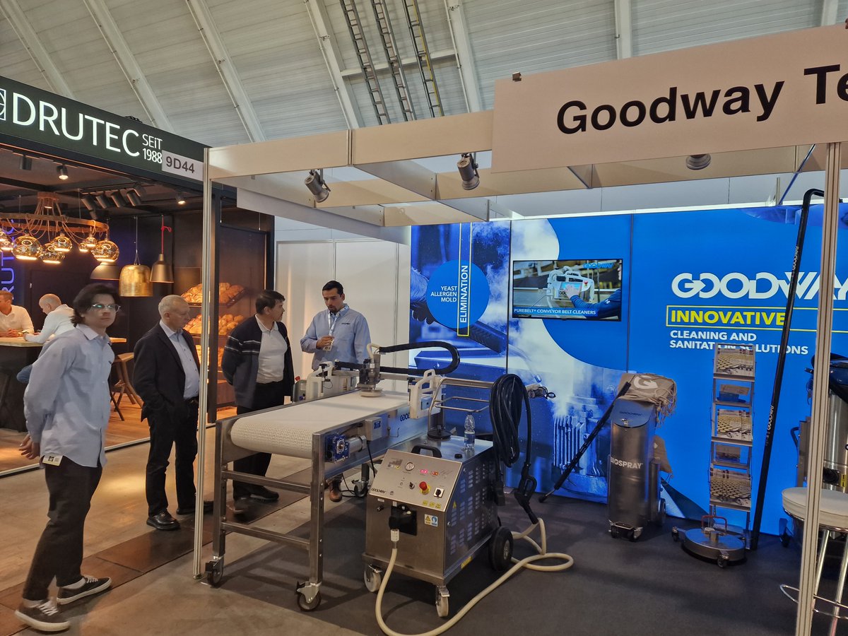 GoodwayMachines's tweet image. Our international sales team at Booth 9D44 at Sudback Trade fair for the bakery and confectionery trades!

#sudback #foodandbev #steamcleaners #beltcleaning