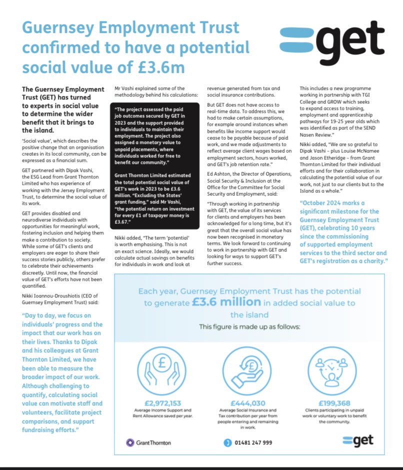 Guernsey Employment Trust (@gsyemploytrust) on Twitter photo GET confirmed to have a potential social value of £3.6m.
#Withoutus
<a href="/GrantThorntonCI/">Grant Thornton CI</a>
<a href="/Govgg/">States of Guernsey</a> GET confirmed to have a potential social value of £3.6m.
#Withoutus
<a href="/GrantThorntonCI/">Grant Thornton CI</a>
<a href="/Govgg/">States of Guernsey</a>