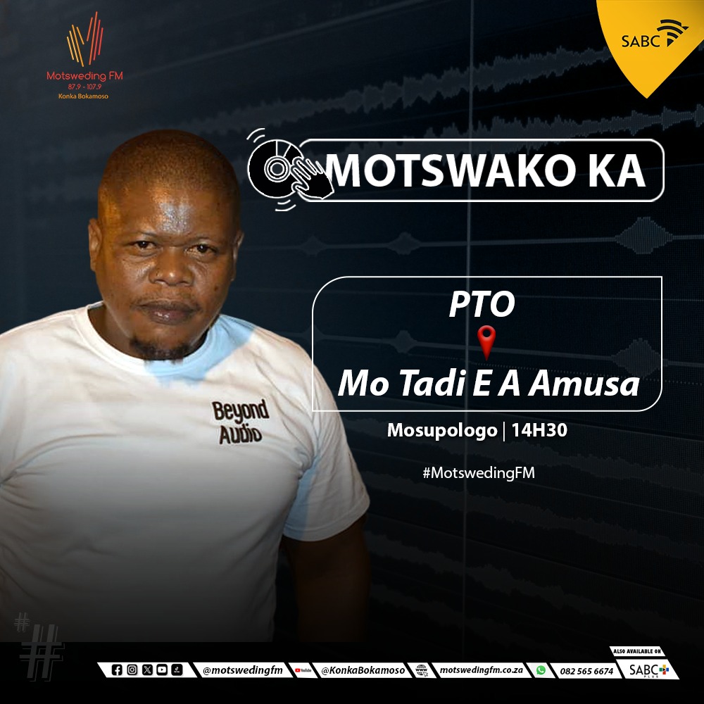 #TadiEAAmusa le Amon Mokoena, botlhagisi ka Benny Motaung

☎️: 082 565 6674

🖥️: motswedingfm.co.za

SABC +: sabcplus.com

#MotswedingFM