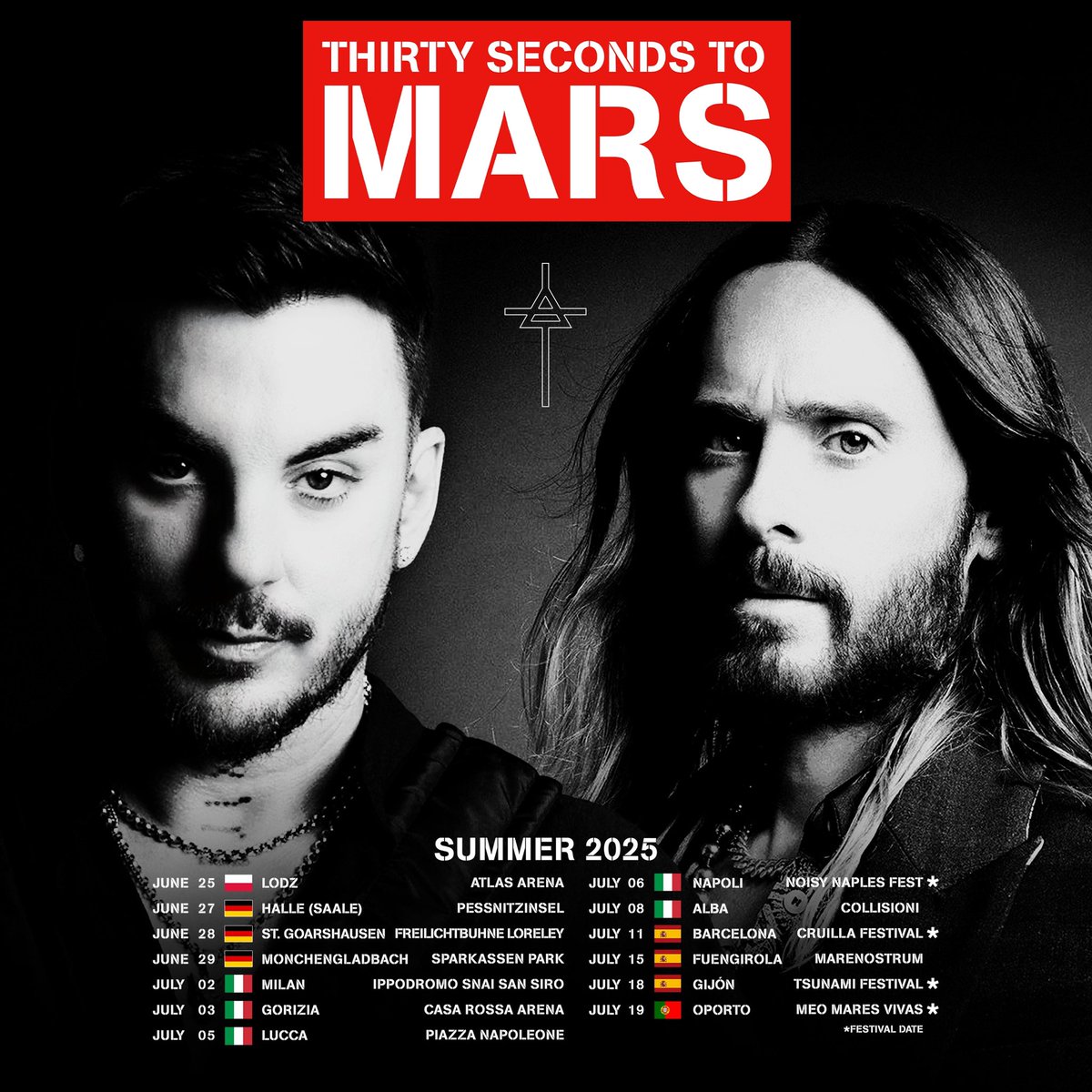 ANNOUNCEMENT!!! NEW MARS 2025 TOUR DATES OUT NOW!!! 🚀🕺🏻

Info - bit.ly/4hmK0E8 🎫

See you soon! 🖤