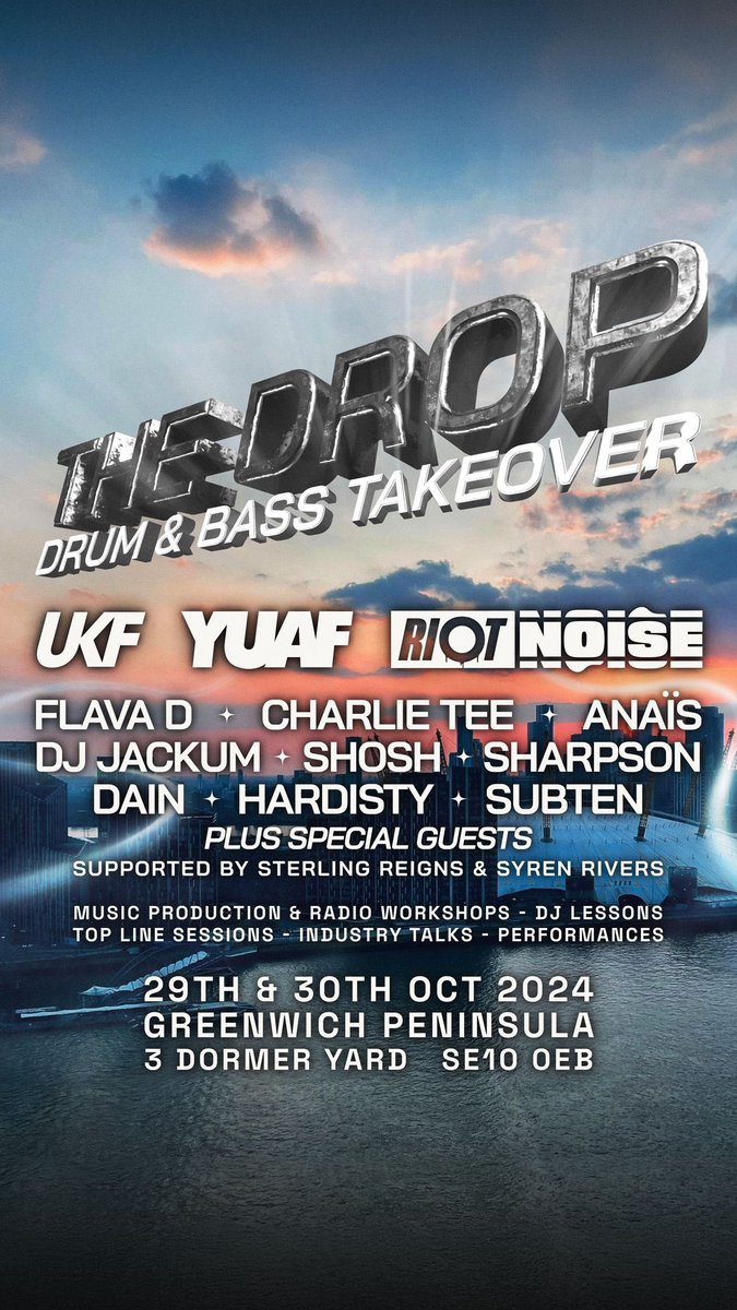Free event for 16 years + 
⏰ sign ups going FAST don’t miss your chance to learn from top artists, Dj’s producers and industry specialists hosted by <a href="/YUAFOfficial/">Young Urban Arts Foundation</a> <a href="/UKF/">UKF</a> RiotNoise 🚍 ✨🎶 come catch a vibe!