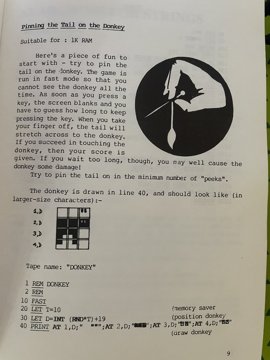 diZZy128's tweet photo. vyhrál jsem na #bytefest v tombole knihu THE ZX81 POCKET BOOK, tak jsem hmed první program, co tam byl v BASICu, přepsal pro ZX spectrum 😎👍. a je to GAME !☝️ https://t.co/hoa3ruuh5z
