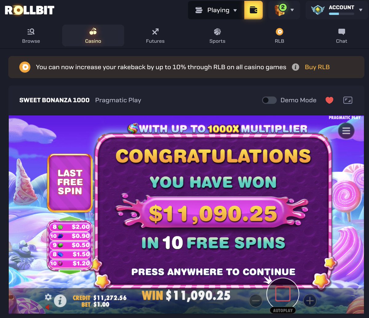 digiii's tweet image. we are hot right now @rollbitcom