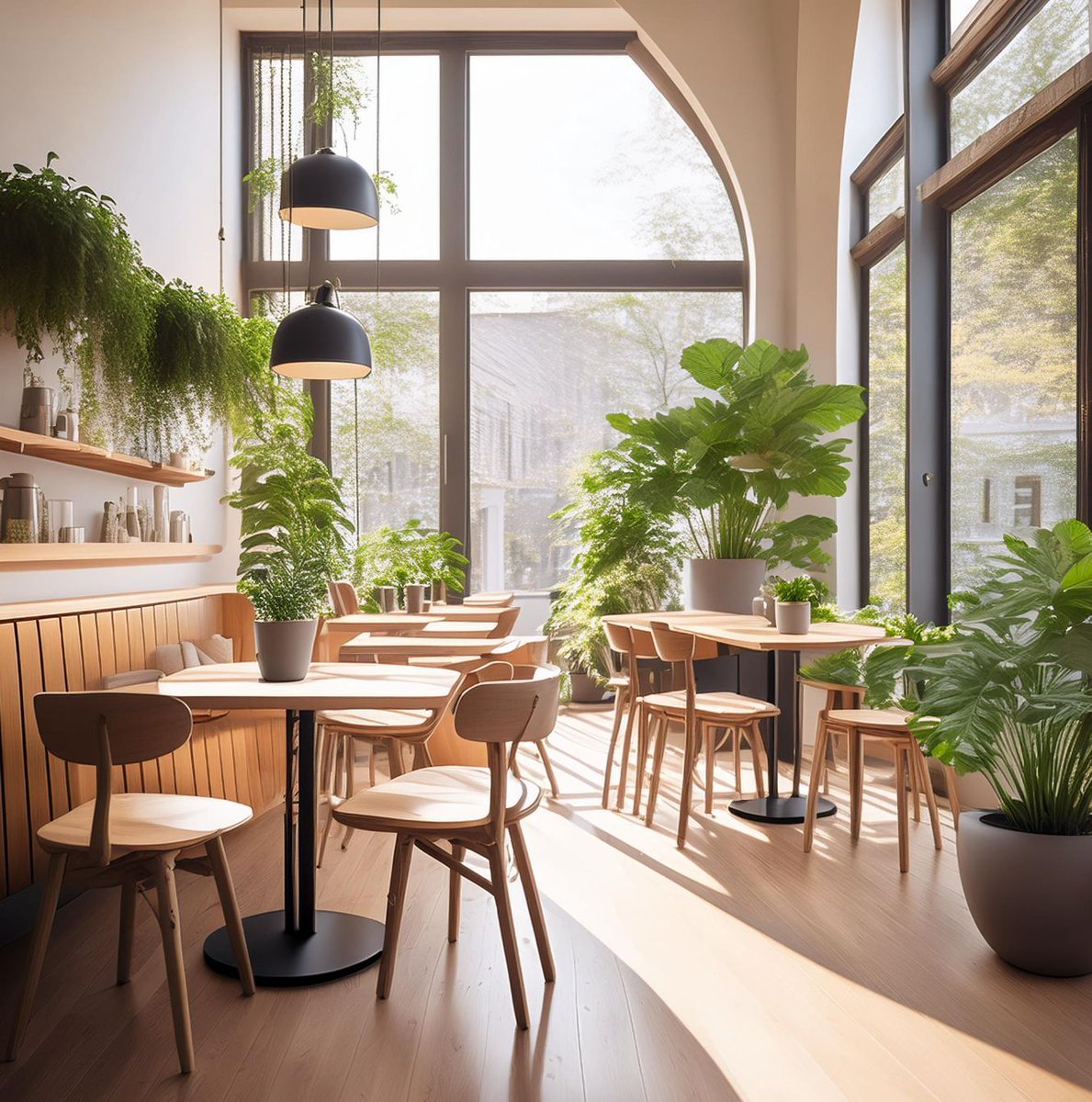 SkelaStudio's tweet image. Make your café a must-visit with cosy seating and adaptable tables for every group size! 🍃 Pair it with soft lighting and greenery for an inviting atmosphere. For more tips, read our blog! buff.ly/3f8Rryx 

#CafeDesign #InteriorTips #SmallBusiness #CafeVibes