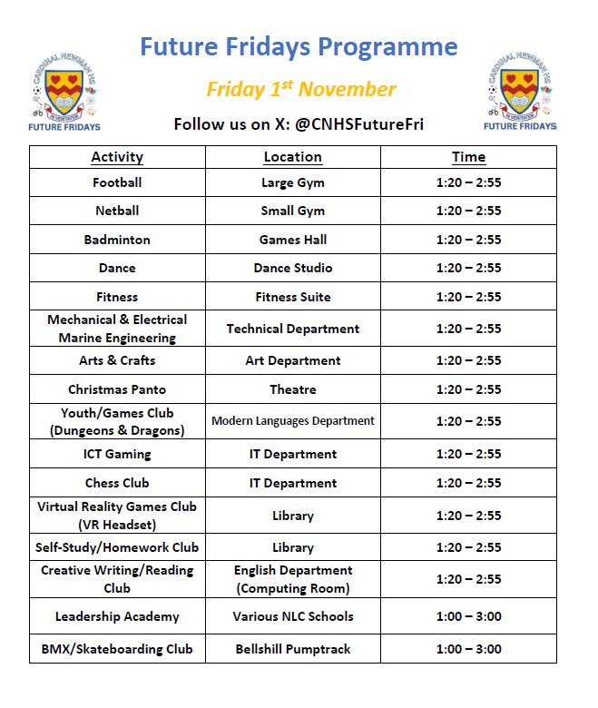 Cardinal Newman Future Fridays tweet media