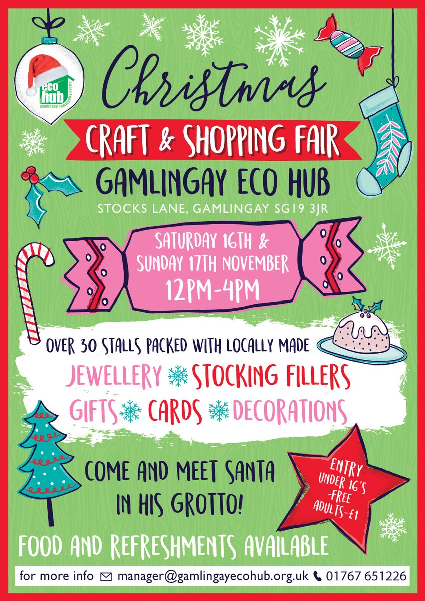Christmas Craft and Shopping Fair November 16th and 17th 12-4
There are just three weeks to go until our fabulous festive Christmas Craft Fair, with lovely home made products by talented local crafters. Start your Christmas shopping here!