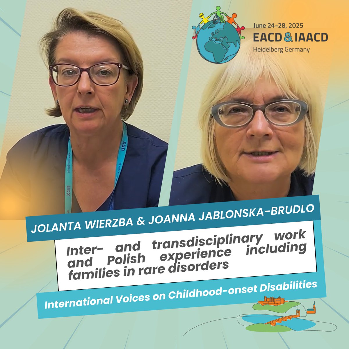 EACD / IAACD Heidelberg 2025 (@eacd2025) on Twitter photo New 🎥 for #InternationalVoices: youtu.be/2o47xiDWLCg❗
Jolanta Wierzba & Joanna Jablonska-Brudlo discuss <a href="/GUMedGdansk/">Gdański Uniwersytet Medyczny (GUMed)</a> support for rare and neuromuscular disorders across Poland and with TreatNMD. Explore their tele-rehab and multiprofessional approach!
#EACD2025 #IAACD2025 New 🎥 for #InternationalVoices: youtu.be/2o47xiDWLCg❗
Jolanta Wierzba & Joanna Jablonska-Brudlo discuss <a href="/GUMedGdansk/">Gdański Uniwersytet Medyczny (GUMed)</a> support for rare and neuromuscular disorders across Poland and with TreatNMD. Explore their tele-rehab and multiprofessional approach!
#EACD2025Â #IAACD2025
