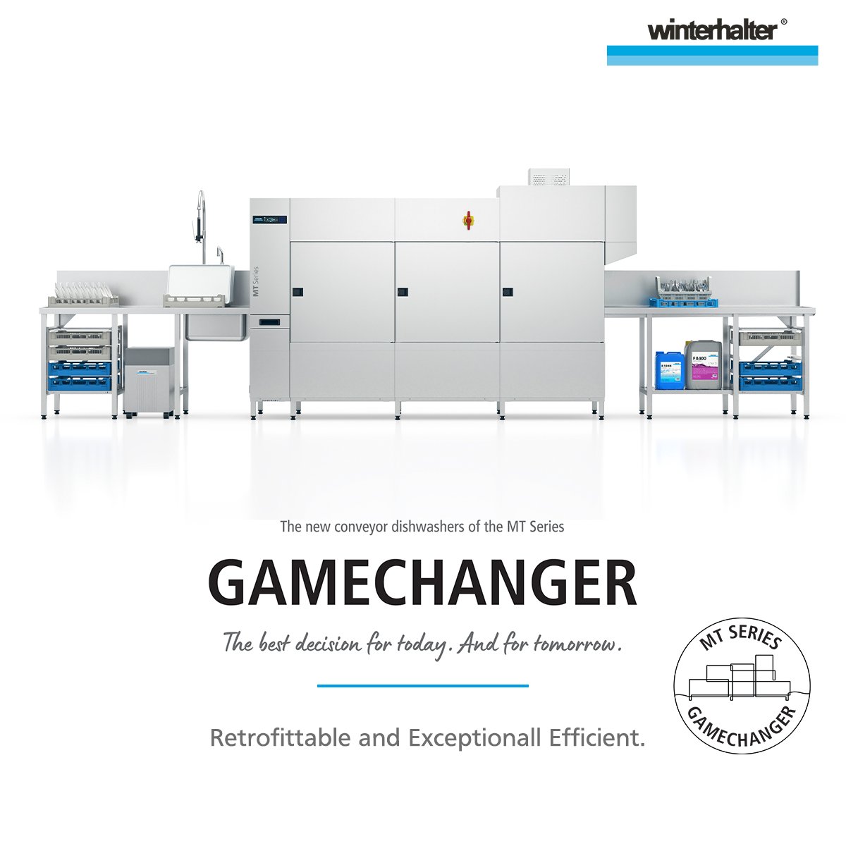 The MTR Series - Different wash items in different quantities, sometimes bunching at peak times at various times of the day. This is where the MT Rack Conveyor shines. 

Find out more: bit.ly/3MW3Fwx 

#Gamechanger #MTSeries #ConveyorDishwasher #CommercialCatering