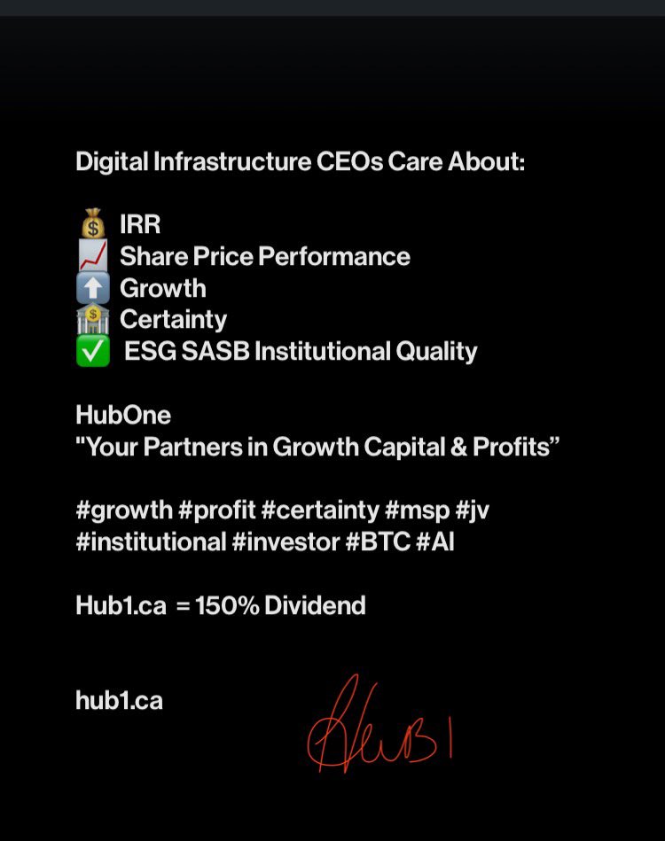 MicheleTay84310's tweet photo. Have a great Monday!

#Power #land #AI #esg @HubOneNRG fully integrated - grow now
#btc #mining #IaaS #sovereign #cloud #PPA #Alberta https://t.co/H0oeRn7B8Z