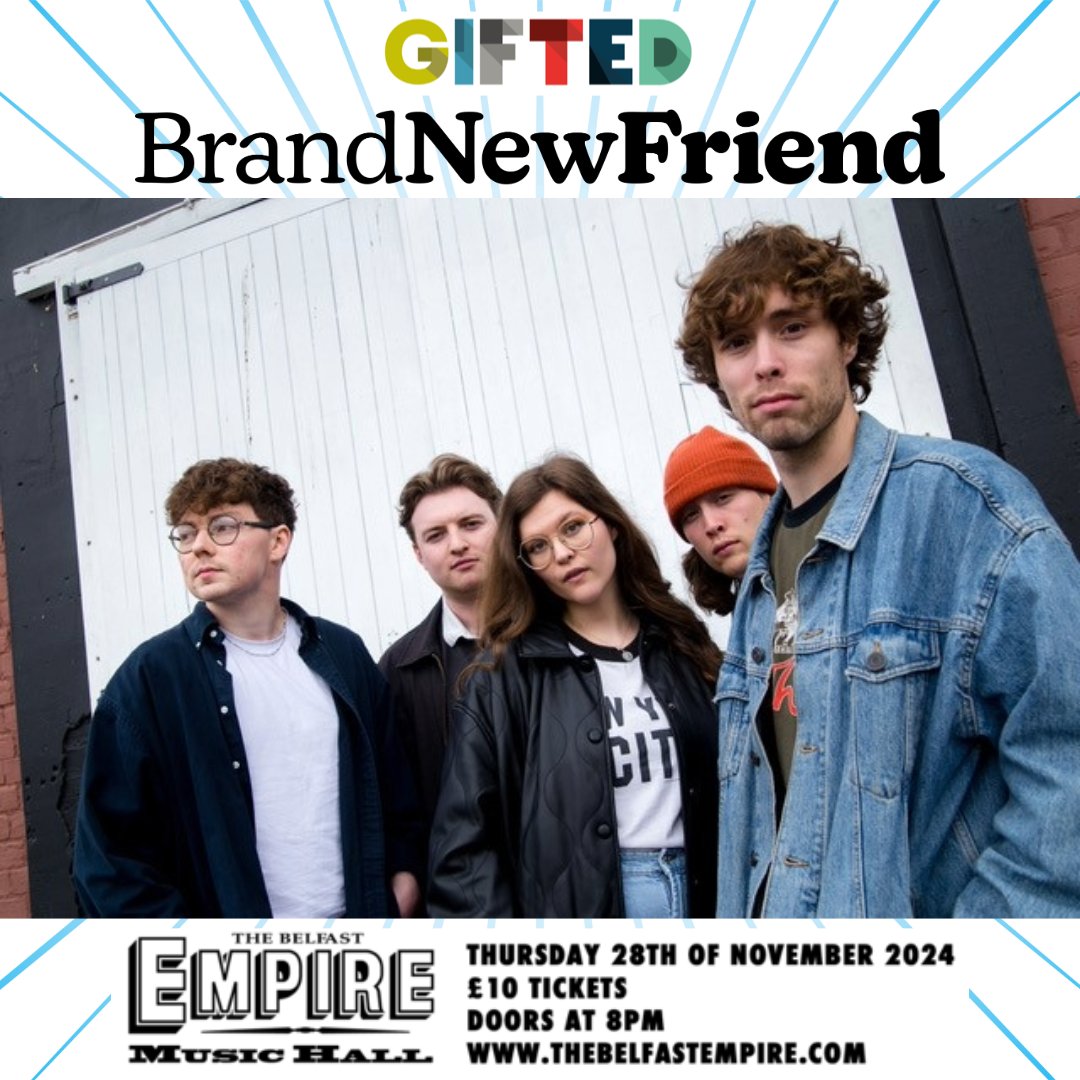 Chordblossom (@chordblossom) on Twitter photo Over the moon to announce that <a href="/brandnewfriendz/">brand new friend</a> will headline GIFTED in the @belfastempire on 28 November 2024.
Support from <a href="/ANightmareMusic/">Anderson Nightmare</a>, <a href="/parkertheband/">Parker</a> & <a href="/laurenann_music/">Lauren Ann</a>.
Tickets: chordblossom.sumupstore.com/category/gig-t… Over the moon to announce that <a href="/brandnewfriendz/">brand new friend</a> will headline GIFTED in the @belfastempire on 28 November 2024.
Support from <a href="/ANightmareMusic/">Anderson Nightmare</a>, <a href="/parkertheband/">Parker</a> & <a href="/laurenann_music/">Lauren Ann</a>.
Tickets: chordblossom.sumupstore.com/category/gig-t…
