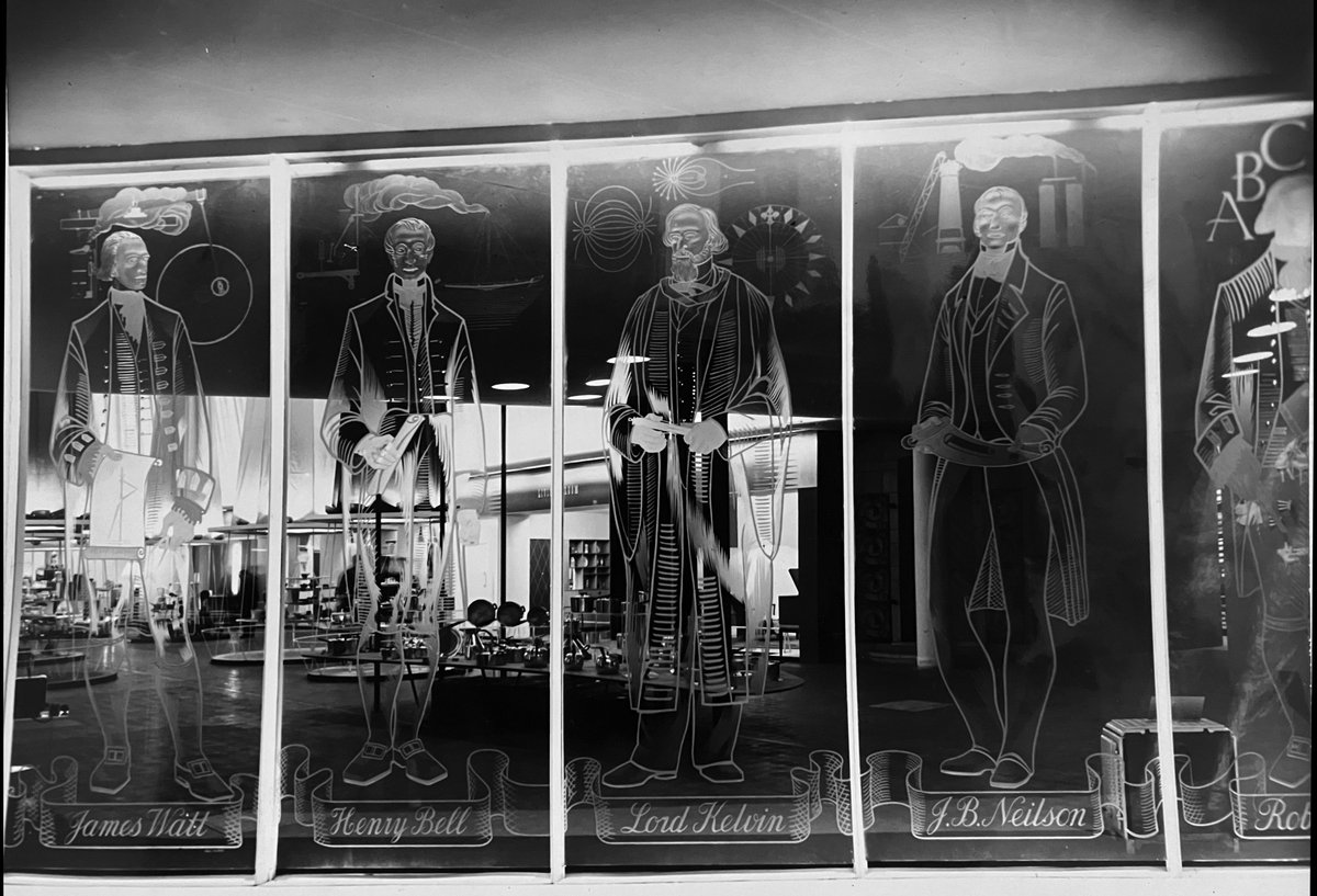 University of Brighton Design Archives (@design_archives) on Twitter photo Famous Scottish ghosts were engraved on the glass panels at the entrance of Enterprise Scotland exhibition, 1947, incl Lord Kelvin, James Watt, Henry Bell, Robert Foulis & J.B.Neilson.
Designed by John Campbell Hutton
<a href="/designcouncil/">Design Council</a> Archive
DCA/30/1/14/4/13 + DCA/30/1/14/5/1 Famous Scottish ghosts were engraved on the glass panels at the entrance of Enterprise Scotland exhibition, 1947, incl Lord Kelvin, James Watt, Henry Bell, Robert Foulis & J.B.Neilson.
Designed by John Campbell Hutton
<a href="/designcouncil/">Design Council</a> Archive
DCA/30/1/14/4/13 + DCA/30/1/14/5/1