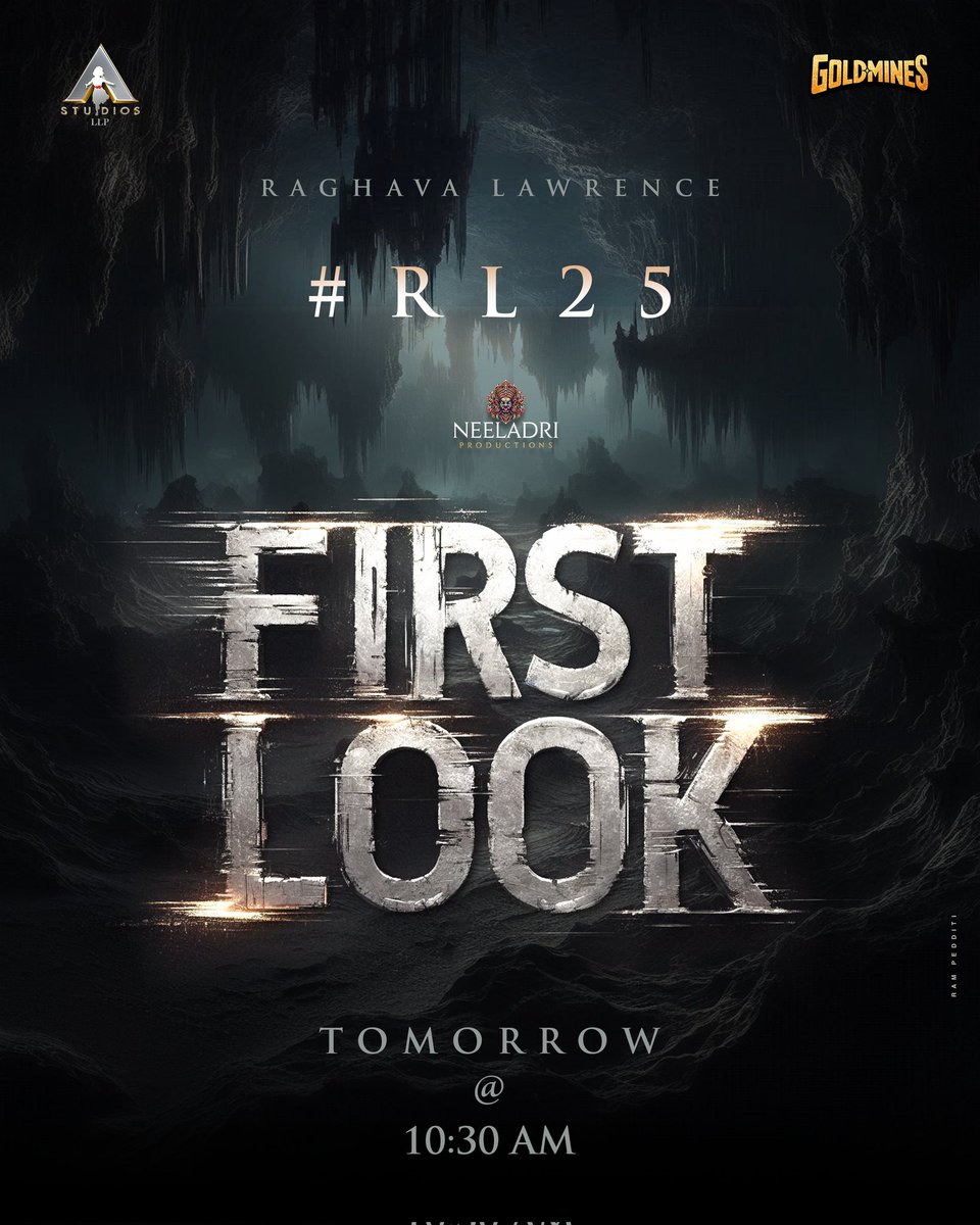 A Studios LLP (@astudiosllp) on Twitter photo All set for HIS ARRIVAL🔥
BIG ACTION ADVENTURE #RL25 First Look will stun Tomorrow at 10.30AM❤️🔥💥
Madness Loading...#RaghavaLawrence25
⭐️ing <a href="/offl_Lawrence/">Raghava Lawrence</a>
Directed by <a href="/DirRameshVarma/">Ramesh Varma</a>
#NeeladriProductions A #HawwishProduction <a href="/idhavish/">Havish</a> #SireeshaKurapati #RekhaVarma All set for HIS ARRIVAL🔥
BIG ACTION ADVENTURE #RL25 First Look will stun Tomorrow at 10.30AM❤️🔥💥
Madness Loading...#RaghavaLawrence25
⭐️ing <a href="/offl_Lawrence/">Raghava Lawrence</a>
Directed by <a href="/DirRameshVarma/">Ramesh Varma</a>
#NeeladriProductions A #HawwishProduction <a href="/idhavish/">Havish</a> #SireeshaKurapati #RekhaVarma