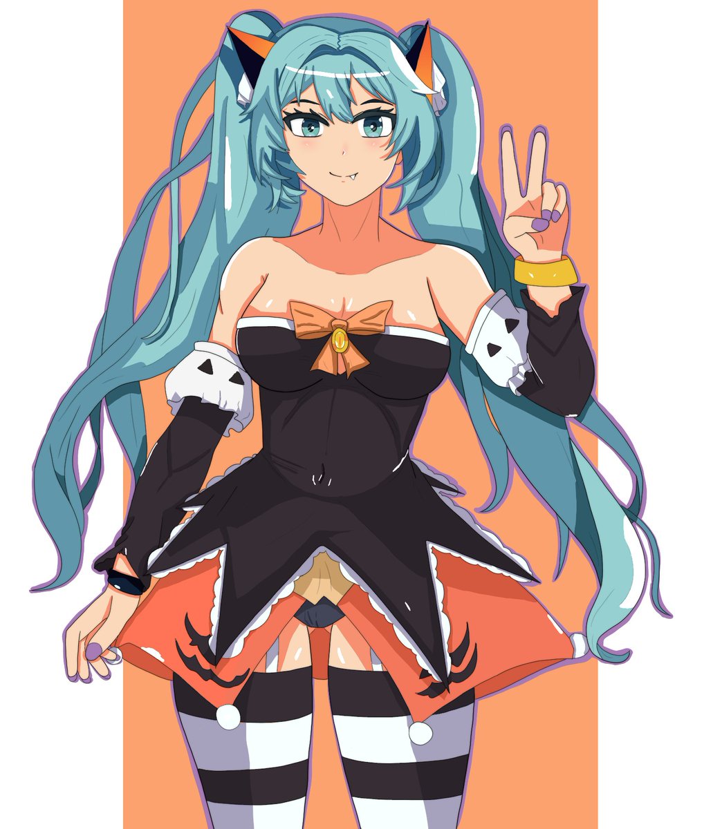 Kaiber132's tweet photo. Halloween Miku! 

#Halloween #mikufanart #HatsuneMikuArt #illustration #初音ミク https://t.co/ZstW94WM7w