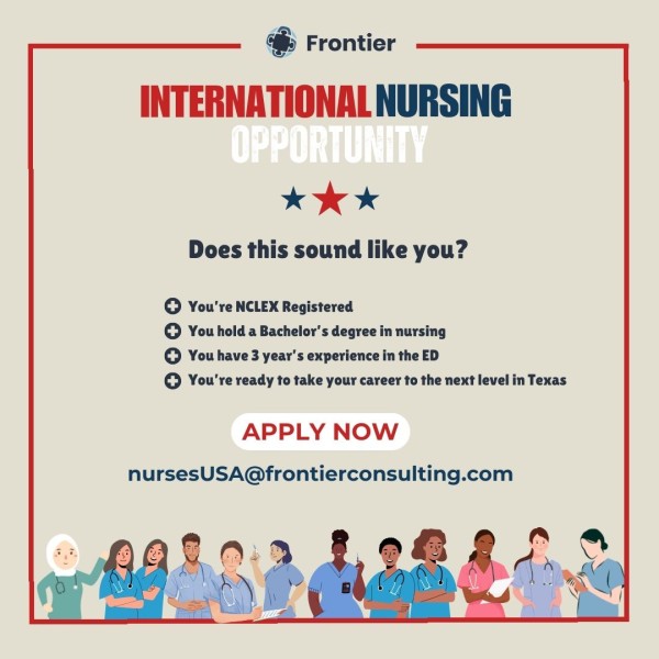 _frontierglobal's tweet image. We're hiring ER nurses with 3 years' experience! NCLEX registration preferred, visa sponsorship provided. Ready to grow your career in Texas? 🌟

📧 Apply: nursesUSA@frontierconsulting.com

#NursingJobsUSA #ERnurses #VisaSponsorship #RelocateToUSA #NCLEX