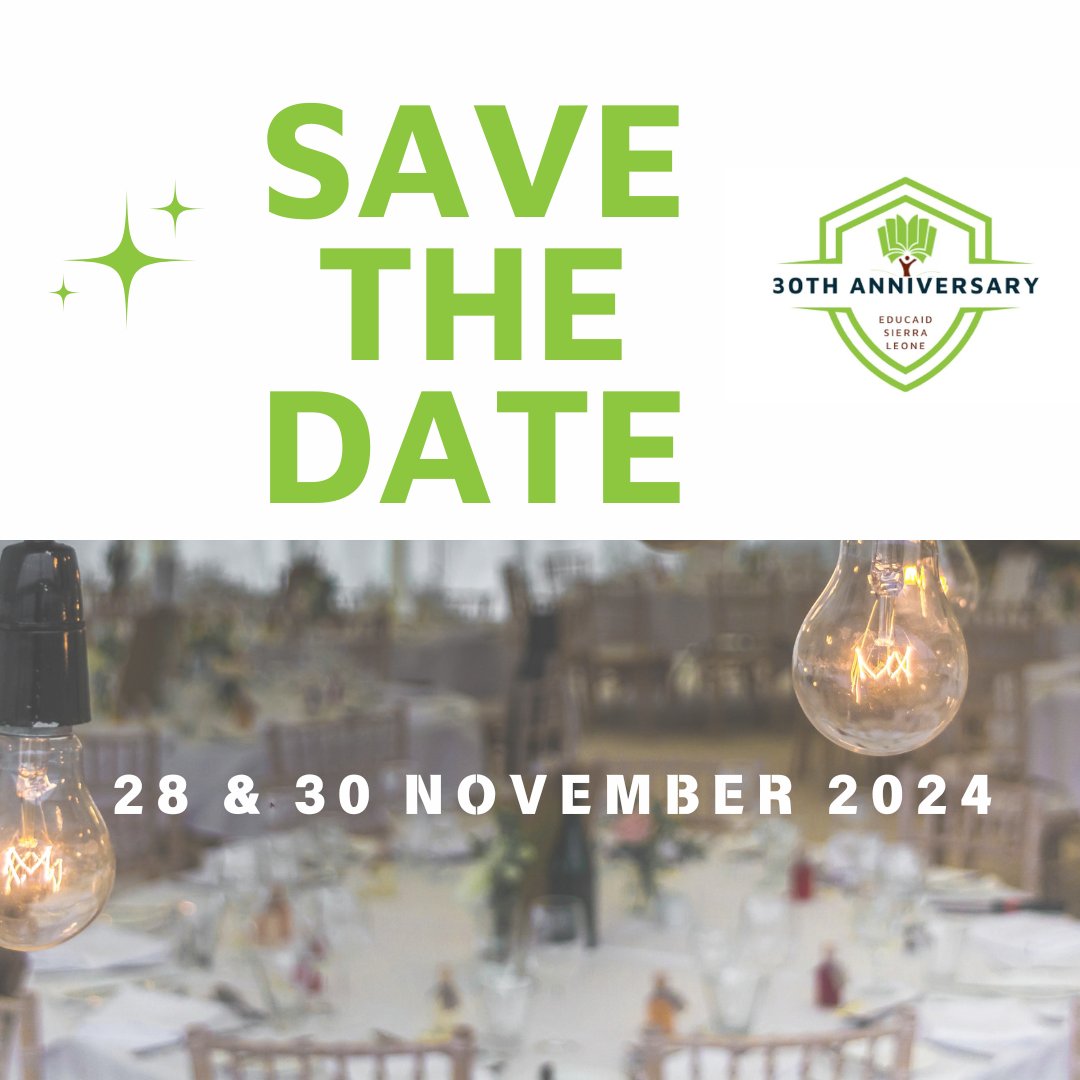 The EducAid Alumni Network is organising two special events to celebrate EducAid’s 30th anniversary: 
A Cocktail Party on 28/11/24 at the <a href="/Swiss/">inna-swiss</a> Hotel in Freetown and Community Service on 30/11/24 in Port Loko!
For more information, please contact educaidalumninetwork@gmail.com
