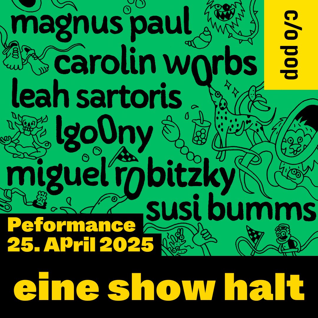 best of eine show halt show nächstes jahr auf dem ⁦<a href="/copopfestival/">c/o pop Festival</a>⁩ in kölle tickets jetzt verfügbar eheheh