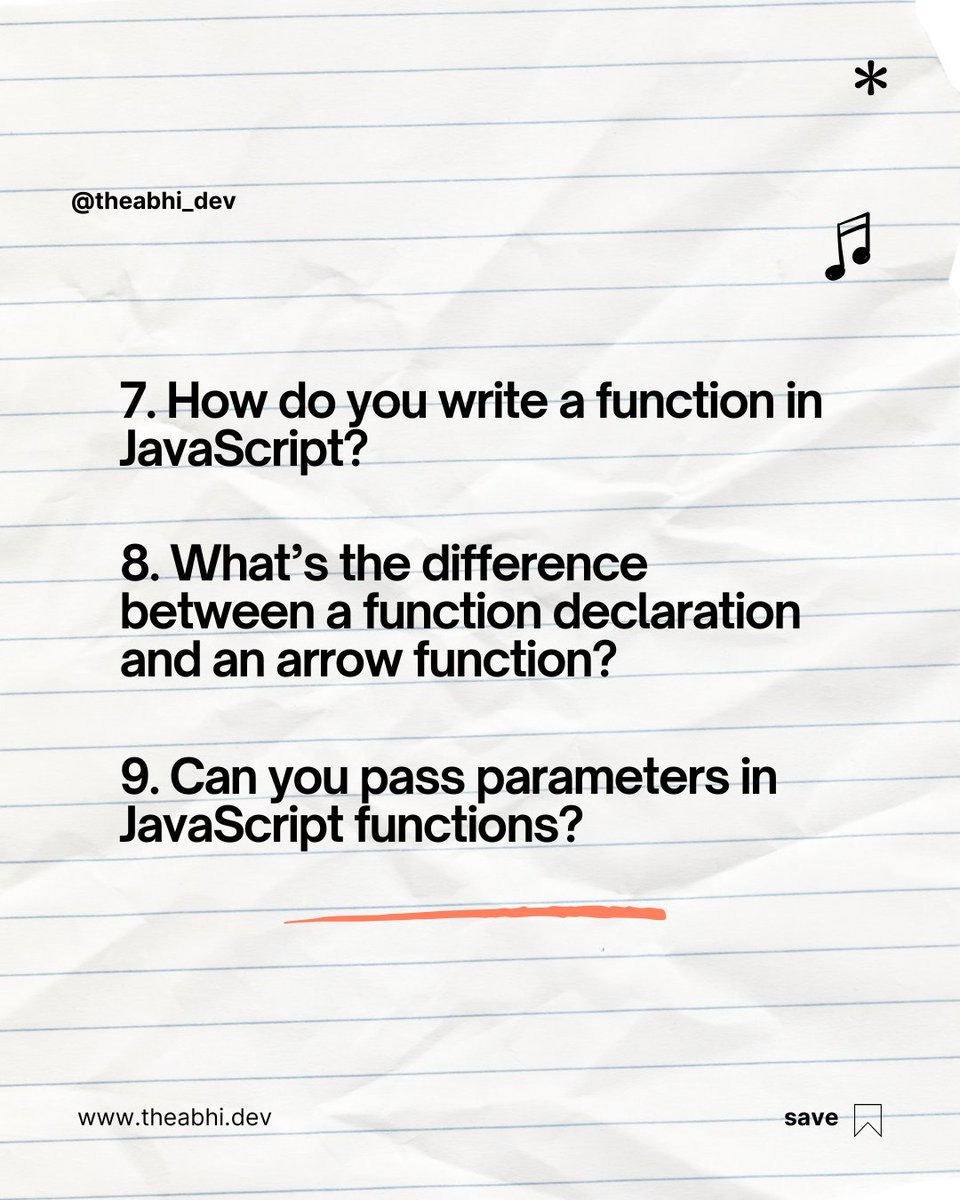 theabhi_dev's tweet image. Sharpen your JavaScript basics with these interview questions! Perfect for anyone prepping for technical interviews or brushing up on fundamentals. #JavaScriptQuestions #FrontendInterview #CodingPrep #75DaysMERNChallenge #MERN