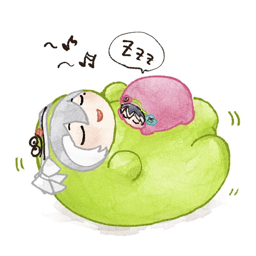 でかモンユキとモンモモのお昼寝