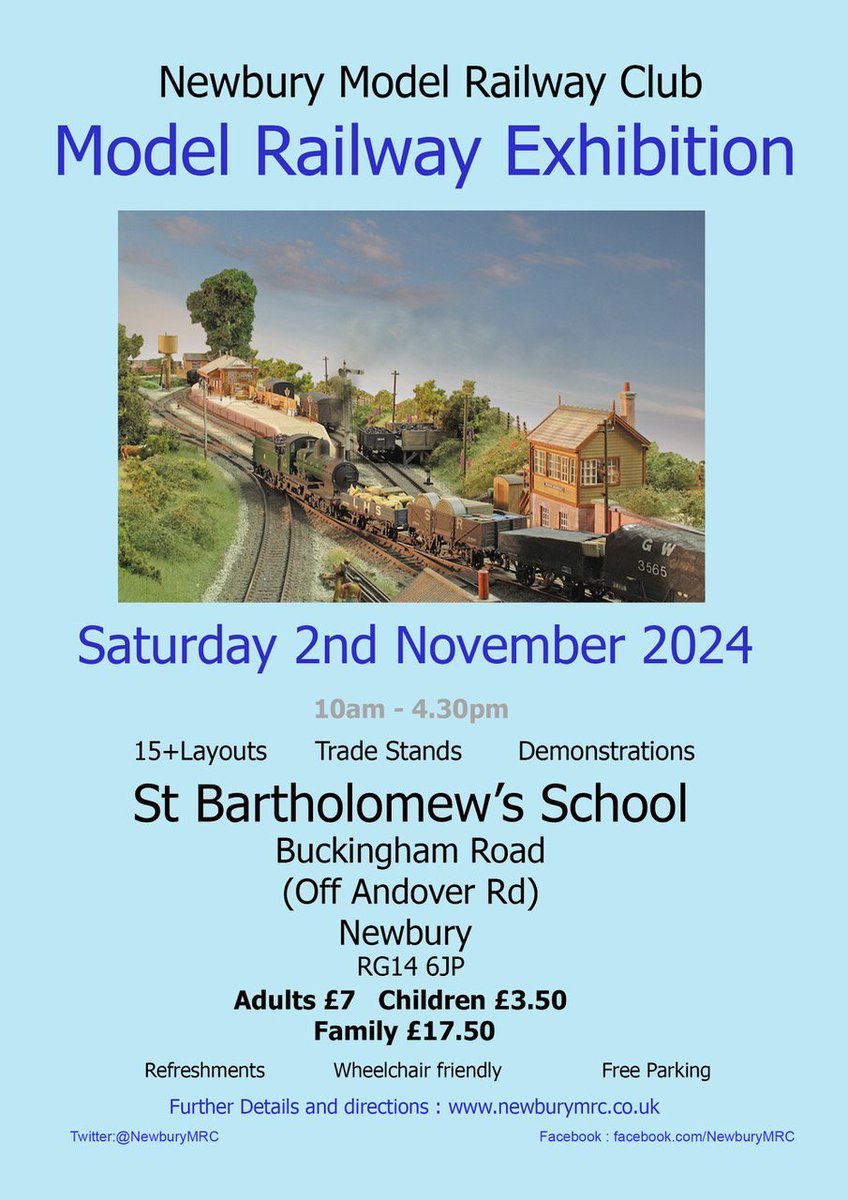 This Saturday is our annual exhibition at <a href="/St_Barts_School/">St Bartholomew's</a> More details at newburymrc.co.uk/exhibition