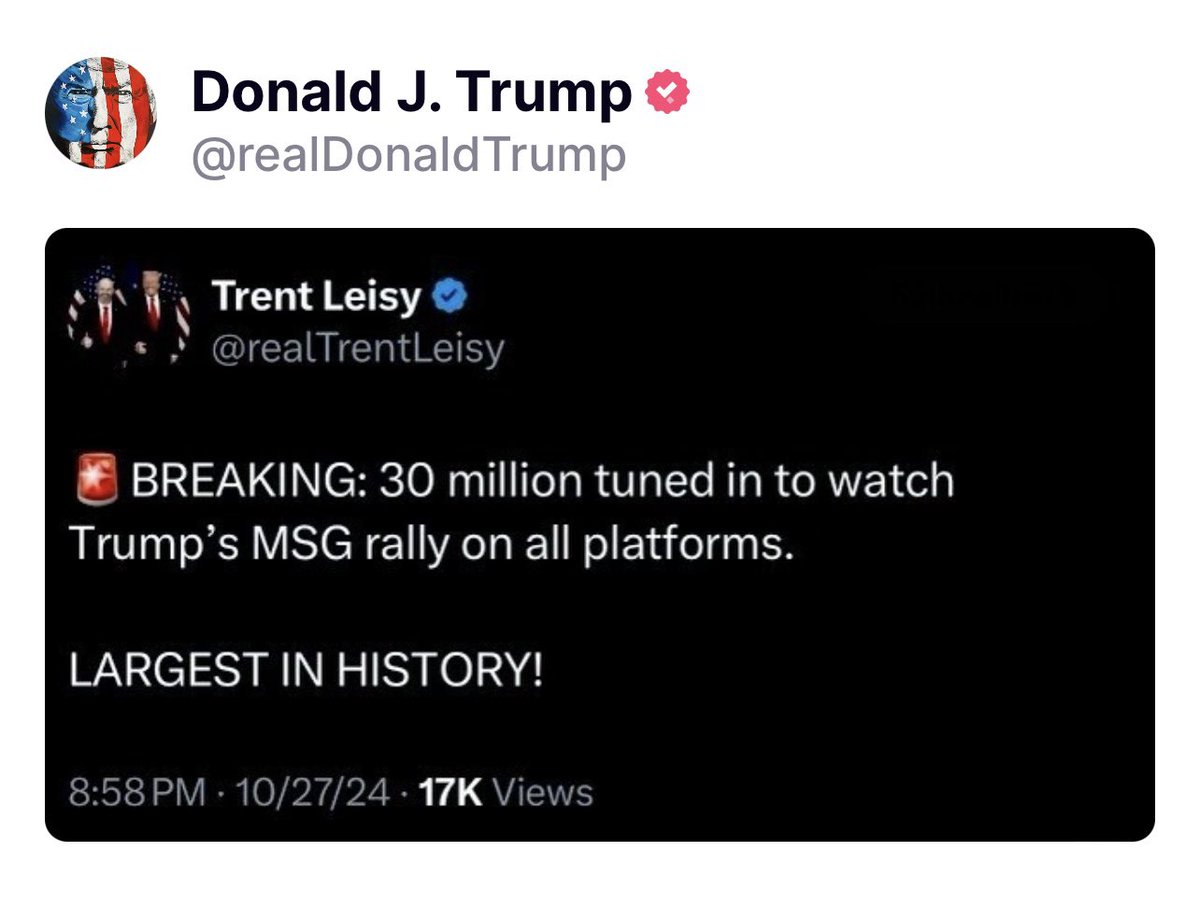 TrumpHQ_'s tweet photo. Largest in history!
#Trump2024 https://t.co/5pnDhKKjX4