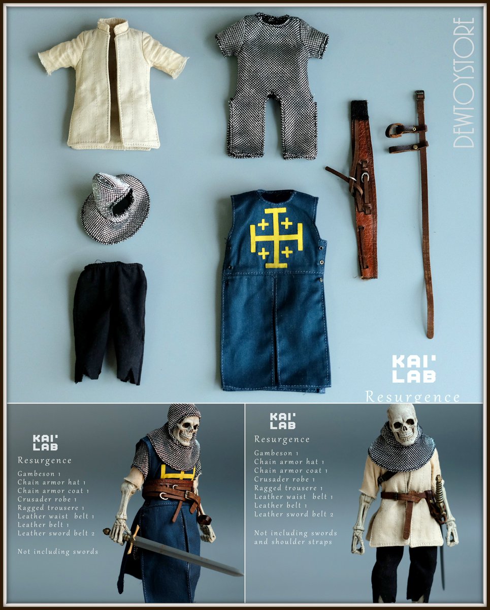 DewToyStore's tweet photo. ⭐️ [𝗣𝗿𝗲-𝗼𝗿𝗱𝗲𝗿] Kai Lab 1/12 Scale Action Figure Accessories - Four Horsemen 4HM Skeleton Revival Clothing Only (Figure not included) ⭐️

https://t.co/CH6INRxivU

#ohmyprimus #dewtoystore #actionfigure #actionfigures #kailab #fourhorsemen #4hm #skeletonrevival https://t.co/O7xc2XTAGK