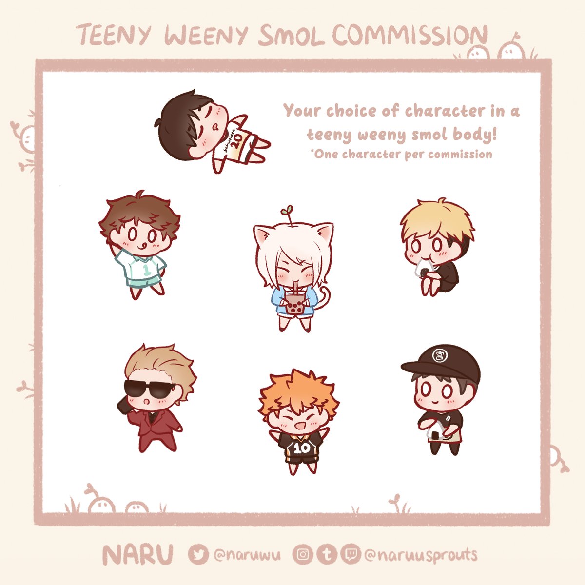 naruwu's tweet photo. 🌱✨Teeny Weeny Smol Commissions OPEN! Check out my #VGen for more details: https://t.co/iFnEUmvkeK https://t.co/zCz5Pxyi48