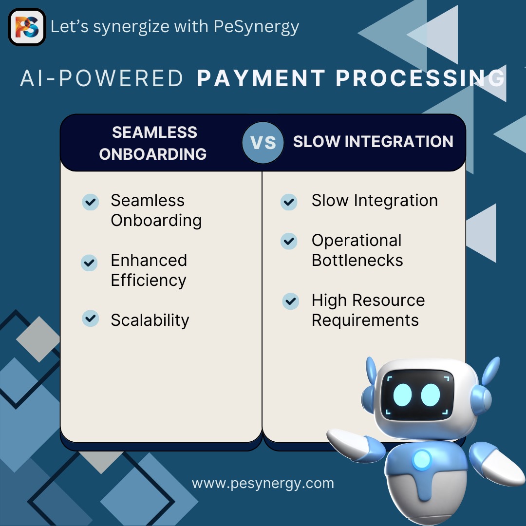 PeSynergy's tweet image. DAY-5✨

Here&apos;s the day-5 of the series of merits of using AI in fintech and Demerits of not using.

Seamless Onboarding vs. Slow Integration

#AIpayments #fasteronboarding #pesynergy #efficientonboarding #paymentsolution #paymentprocessing #fintech #newinfintech
