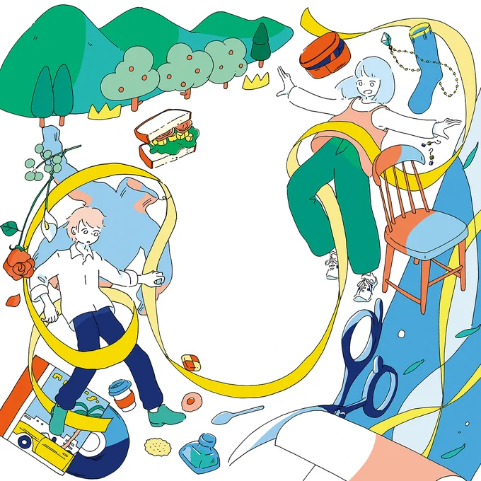 和歌山市民図書館主催のイベント「和 the 蚤の市～あなたとつながる、わたしに出会う。～」のフライヤーイラストを担当させていただきました。 和歌山のフードやドリンク、蚤の市などが一堂に会するイベントです。 11.7 Sun 11:00-16:00 和歌山市駅前広場 詳細↓