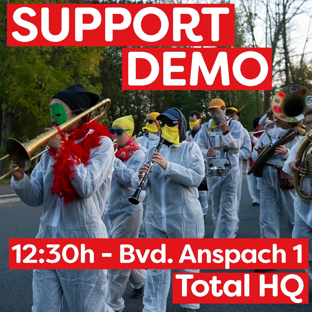 coderoodrouge's tweet image. We had planned a third secret action at the hq of Total. But Total is so scared of our brilliant activists that they have mobilised a massive police presence. 🤯 
Totalwants to be silent about its ecocide and human rights violations, but our PeoplePower will be louder! 💚✊