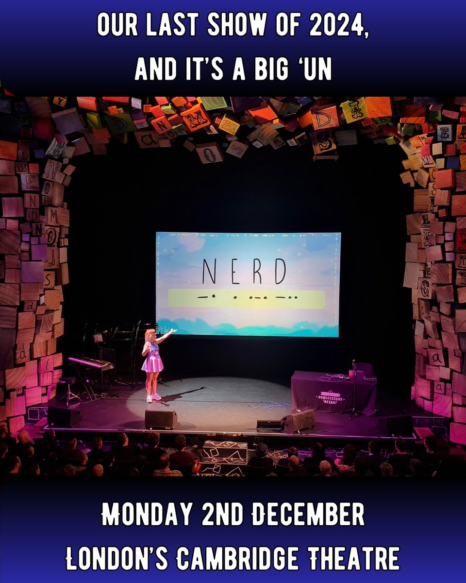 ✨An Evening of Unnecessary Detail ✨

Our final show of 2024, at the Cambridge Theatre in London's West End, is almost here!

Go blag yourself a ticket and join us for over the top nerdery, a song or two, &amp; some surprises!

Lineup announced very soon!

🎟️fotsn.com/tickets