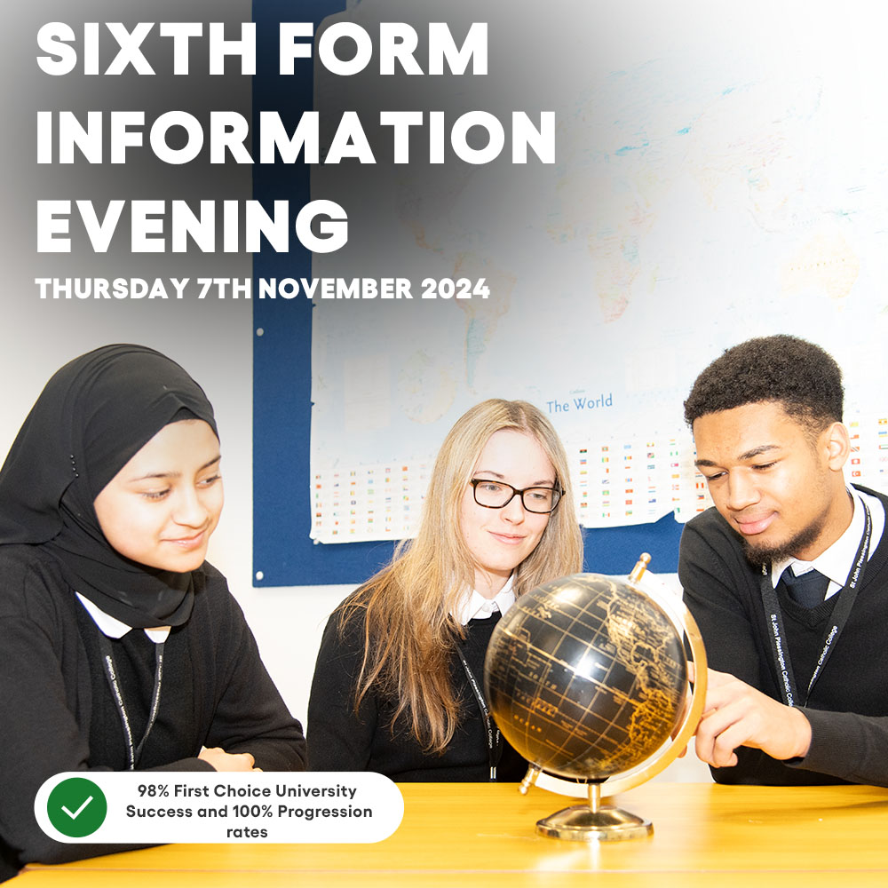 SJPHeadteacher's tweet photo. We would like to welcome all Year 11 students to our #SixthForm #InformationEvening on Thursday 7th November 2024 from 6.00pm. This will provide you with a chance to talk to our sixth form staff, leadership team and current students, whilst touring our amazing facilities! https://t.co/arehQQFQIo