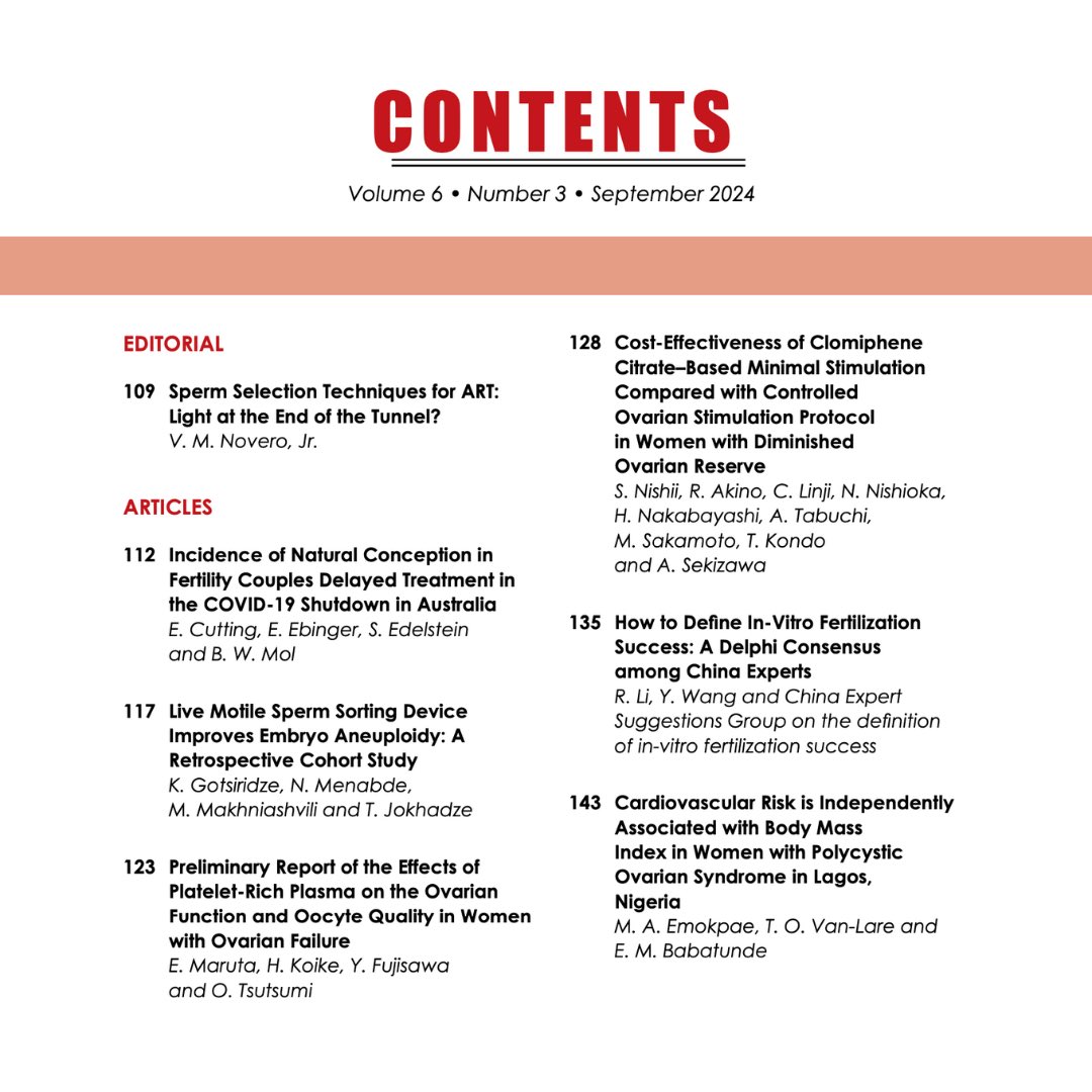 aspire_journal's tweet photo. Dive into the latest research and insights in reproductive medicine. Don't miss out on groundbreaking studies and expert perspectives. 

Volume 6, Issue 03 (September 2024) is now available. 

Read more here ➡️: https://t.co/6yhNvTQC2y https://t.co/fFXpvhHLkk