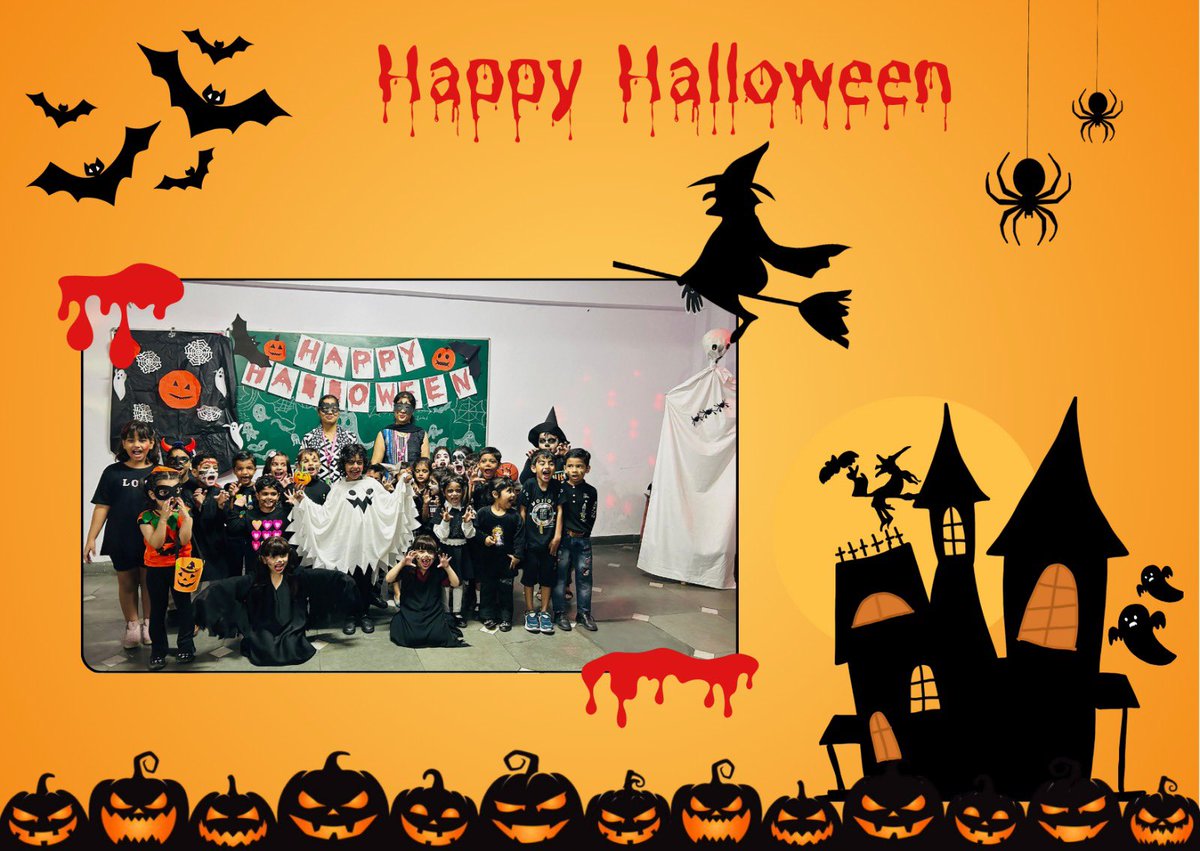 AzadSchool's tweet photo. The Pre-Primary wing of Azad Public School transformed into a spooky-ooky wonderland as tiny tots celebrated Halloween with glee!

Our tiny talents showcased their creative costumes, confidence, and enthusiasm, making the event a howling success! https://t.co/zT9MINogC3